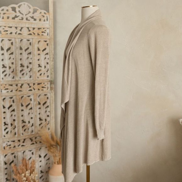 Women’s White House Black Market Tan Open Front Sweater size S - Picture 10 of 13